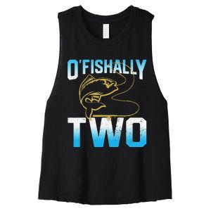 Fishing Fisherman Gifts For 2 Year Old 2nd Birthday Women's Racerback Cropped Tank