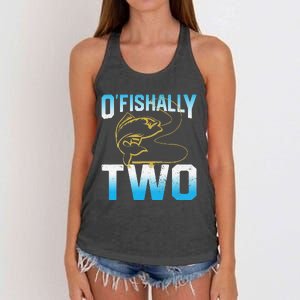 Fishing Fisherman Gifts For 2 Year Old 2nd Birthday Women's Knotted Racerback Tank