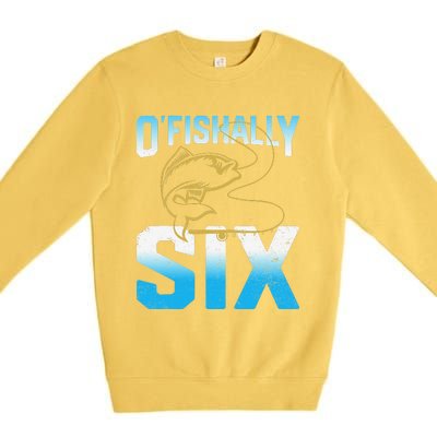 Fishing Fisherman Gifts For 6 Year Old 6th Birthday Premium Crewneck Sweatshirt