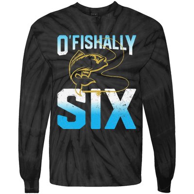 Fishing Fisherman Gifts For 6 Year Old 6th Birthday Tie-Dye Long Sleeve Shirt