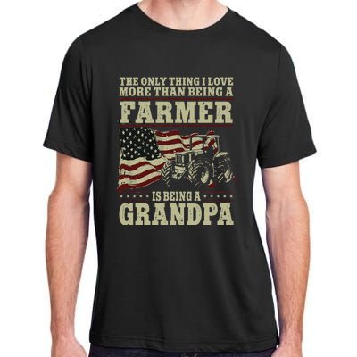 Farming Farmer Grandpa Vintage Tractor American Flag The Adult ChromaSoft Performance T-Shirt