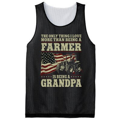 Farming Farmer Grandpa Vintage Tractor American Flag The Mesh Reversible Basketball Jersey Tank