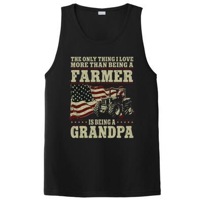 Farming Farmer Grandpa Vintage Tractor American Flag The PosiCharge Competitor Tank