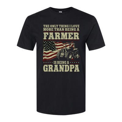 Farming Farmer Grandpa Vintage Tractor American Flag The Softstyle CVC T-Shirt