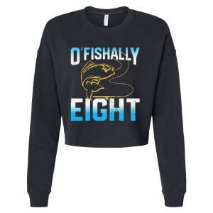 Fishing Fisherman Gifts For 8 Year Old 8th Birthday Cropped Pullover Crew