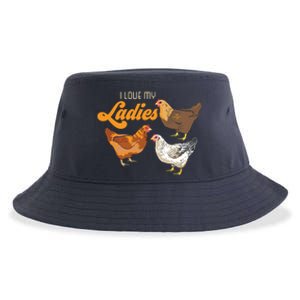 Funny Farmer Gift I Love My Ladies Chicken Sustainable Bucket Hat