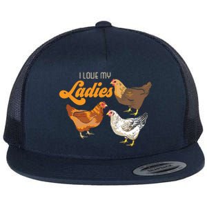 Funny Farmer Gift I Love My Ladies Chicken Flat Bill Trucker Hat