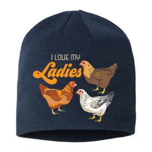 Funny Farmer Gift I Love My Ladies Chicken Sustainable Beanie