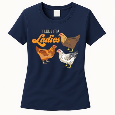 Funny Farmer Gift I Love My Ladies Chicken Womens T-Shirt