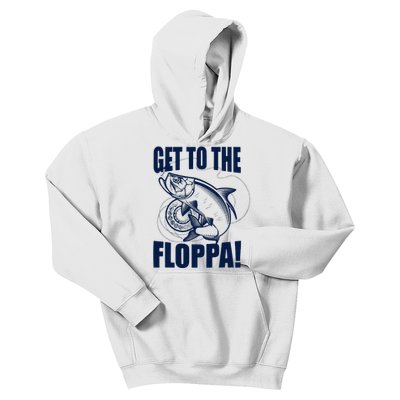 Funny Fishing Get To The Floppa Sarcastic Fisherman Kids Hoodie