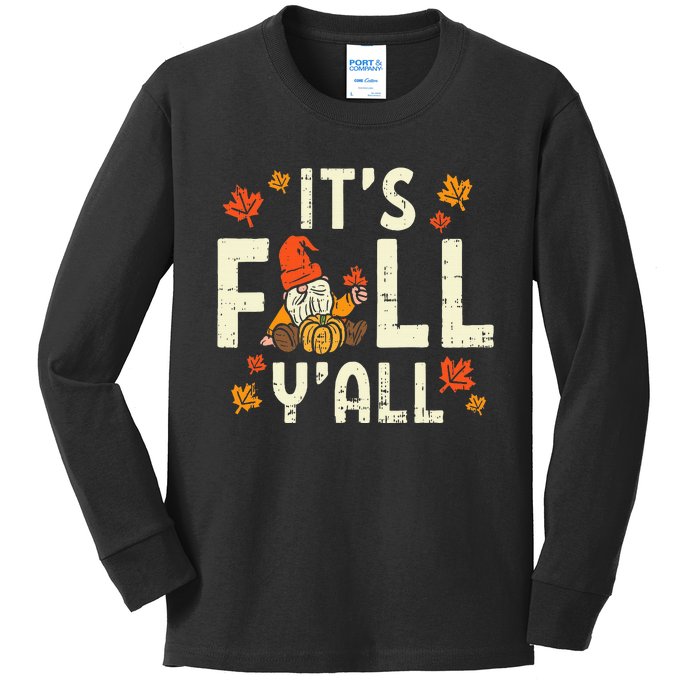 Festive Fall Gnome Decor for Halloween & Thanksgiving Kids Long Sleeve Shirt