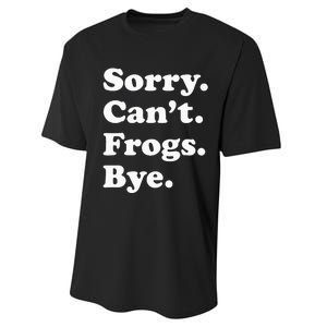 Funny Frog Gift For Men Women Performance Sprint T-Shirt