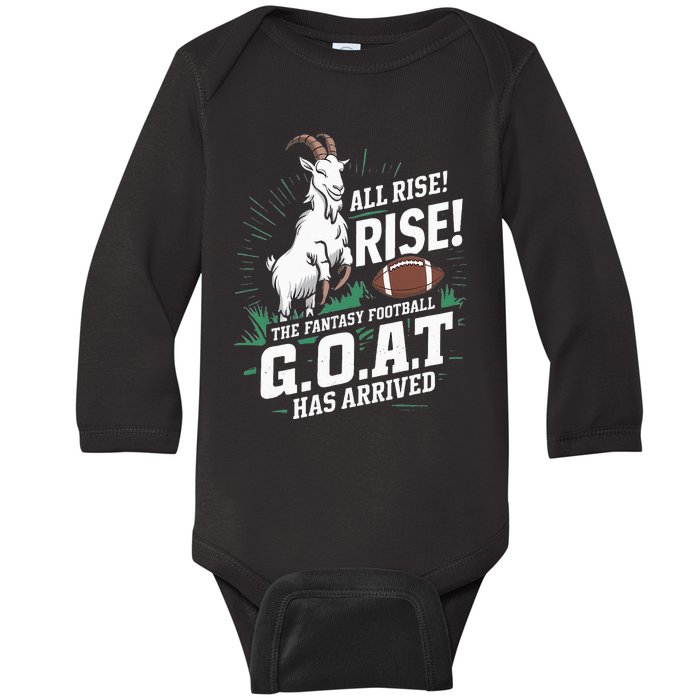 Fantasy Football Goat League Champion Champ Winner Baby Long Sleeve Bodysuit