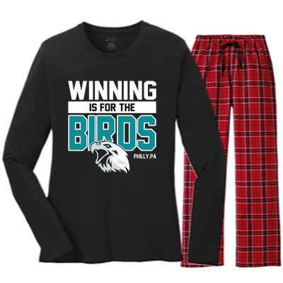 Football Fan Gear | Winning Is For The Birds Women's Long Sleeve Flannel Pajama Set 