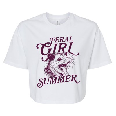 Funny Feral Girl Summer Gift Bella+Canvas Jersey Crop Tee