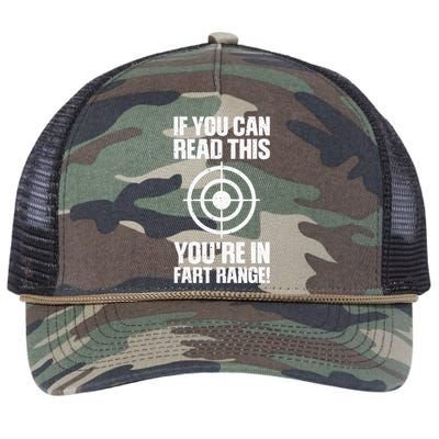 Funny Fart Gift If You Can Read This Youre In Fart Range Retro Rope Trucker Hat Cap