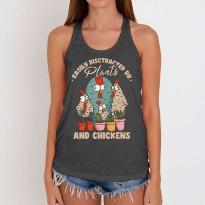 Funny Farming Gardening Plant Garden Chicken Plants Women's Knotted Racerback Tank