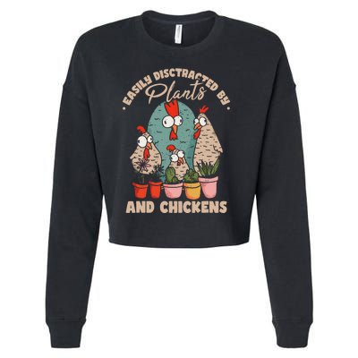 Funny Farming Gardening Plant Garden Chicken Plants Cropped Pullover Crew