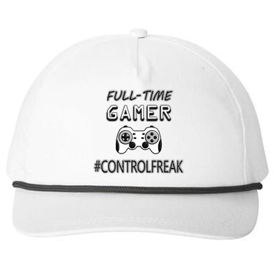 Funny Fullmeaningful Gifttime Gamer Control Freak Gaming Meaningful Gift Video G Snapback Five-Panel Rope Hat