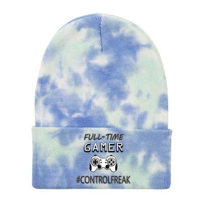 Funny Fullmeaningful Gifttime Gamer Control Freak Gaming Meaningful Gift Video G Tie Dye 12in Knit Beanie