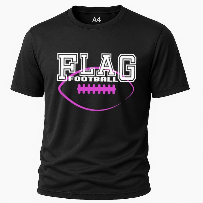 Flag Football Girl Player Team Cooling Performance Crew T-Shirt
