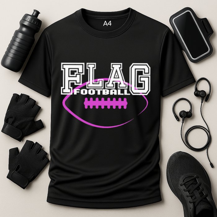 Flag Football Girl Player Team Cooling Performance Crew T-Shirt