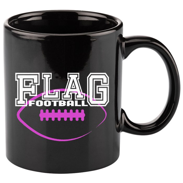 Flag Football Girl Player Team 11oz C Handle Ceramic Mug