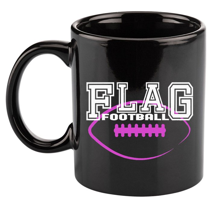 Flag Football Girl Player Team 11oz C Handle Ceramic Mug