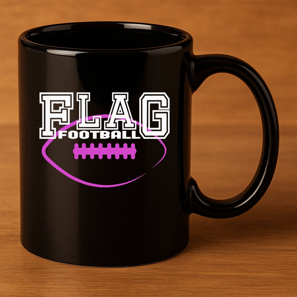 Flag Football Girl Player Team 11oz C Handle Ceramic Mug