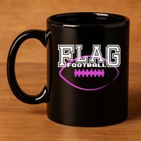 Flag Football Girl Player Team 11oz C Handle Ceramic Mug