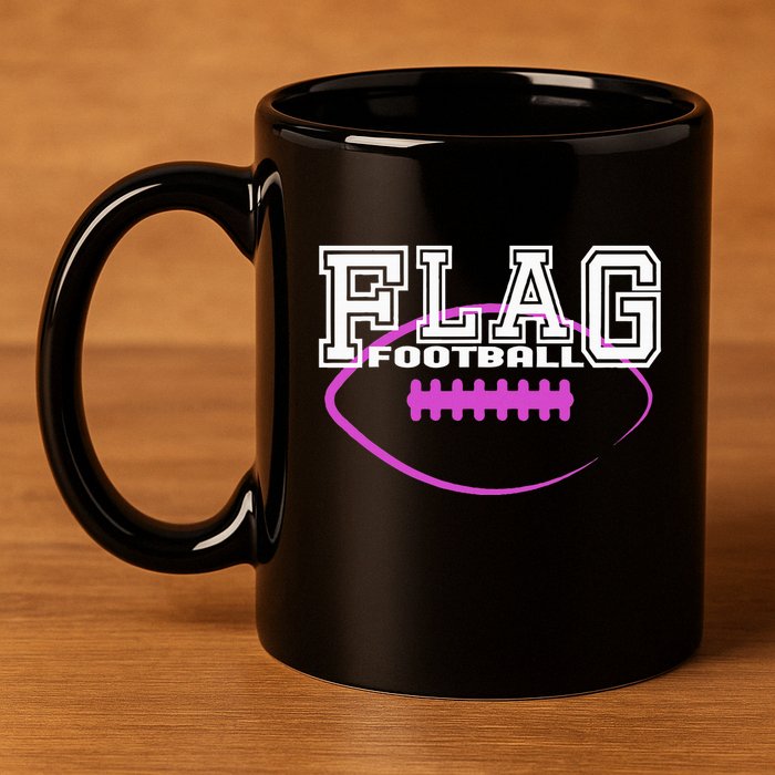 Flag Football Girl Player Team 11oz C Handle Ceramic Mug