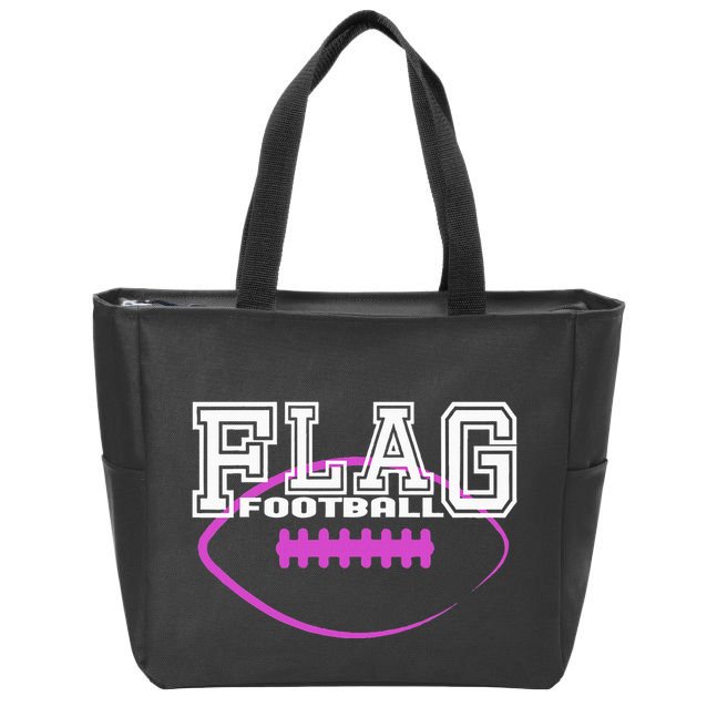 Flag Football Girl Player Team Zip Tote Bag