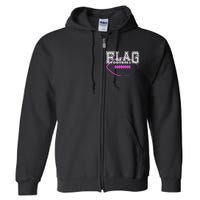 Flag Football Girl Player Team Full Zip Hoodie