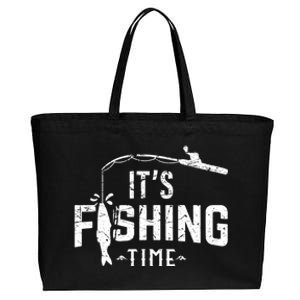 Funny Fishing Gift Cotton Canvas Jumbo Tote