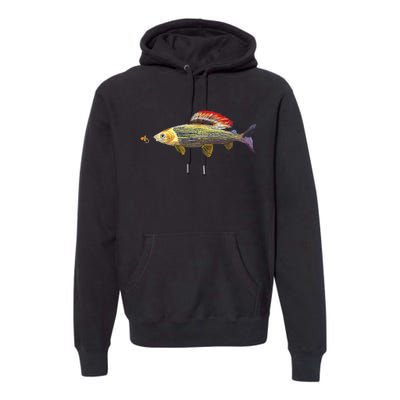 Fly Fishing Grayling Fish Nymphing Dry Fly Tying Fisherman Premium Hoodie