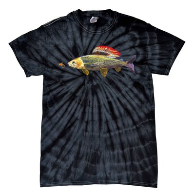 Fly Fishing Grayling Fish Nymphing Dry Fly Tying Fisherman Tie-Dye T-Shirt