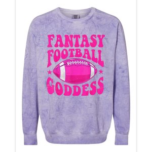 Fantasy Football Goddess Cute Draft Party Colorblast Crewneck Sweatshirt