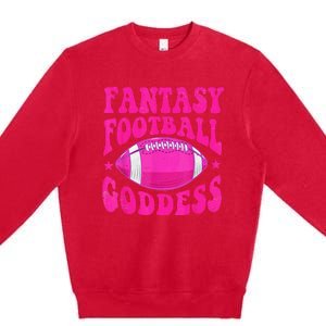 Fantasy Football Goddess Cute Draft Party Premium Crewneck Sweatshirt