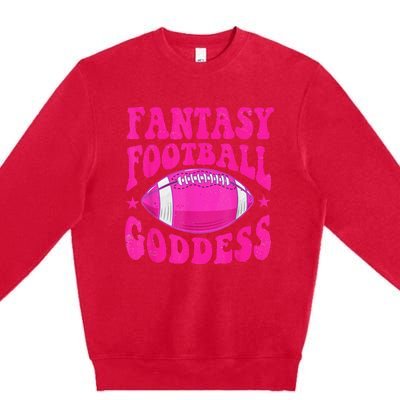 Fantasy Football Goddess Cute Draft Party Premium Crewneck Sweatshirt