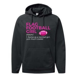 Flag Football Girl Definition Performance Fleece Hoodie