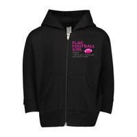 Flag Football Girl Definition Toddler Zip Fleece Hoodie