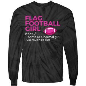 Flag Football Girl Definition Tie-Dye Long Sleeve Shirt