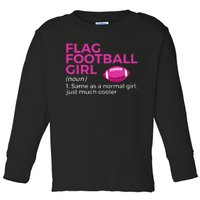 Flag Football Girl Definition Toddler Long Sleeve Shirt