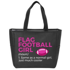 Flag Football Girl Definition Zip Tote Bag