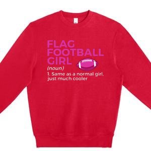 Flag Football Girl Definition Premium Crewneck Sweatshirt