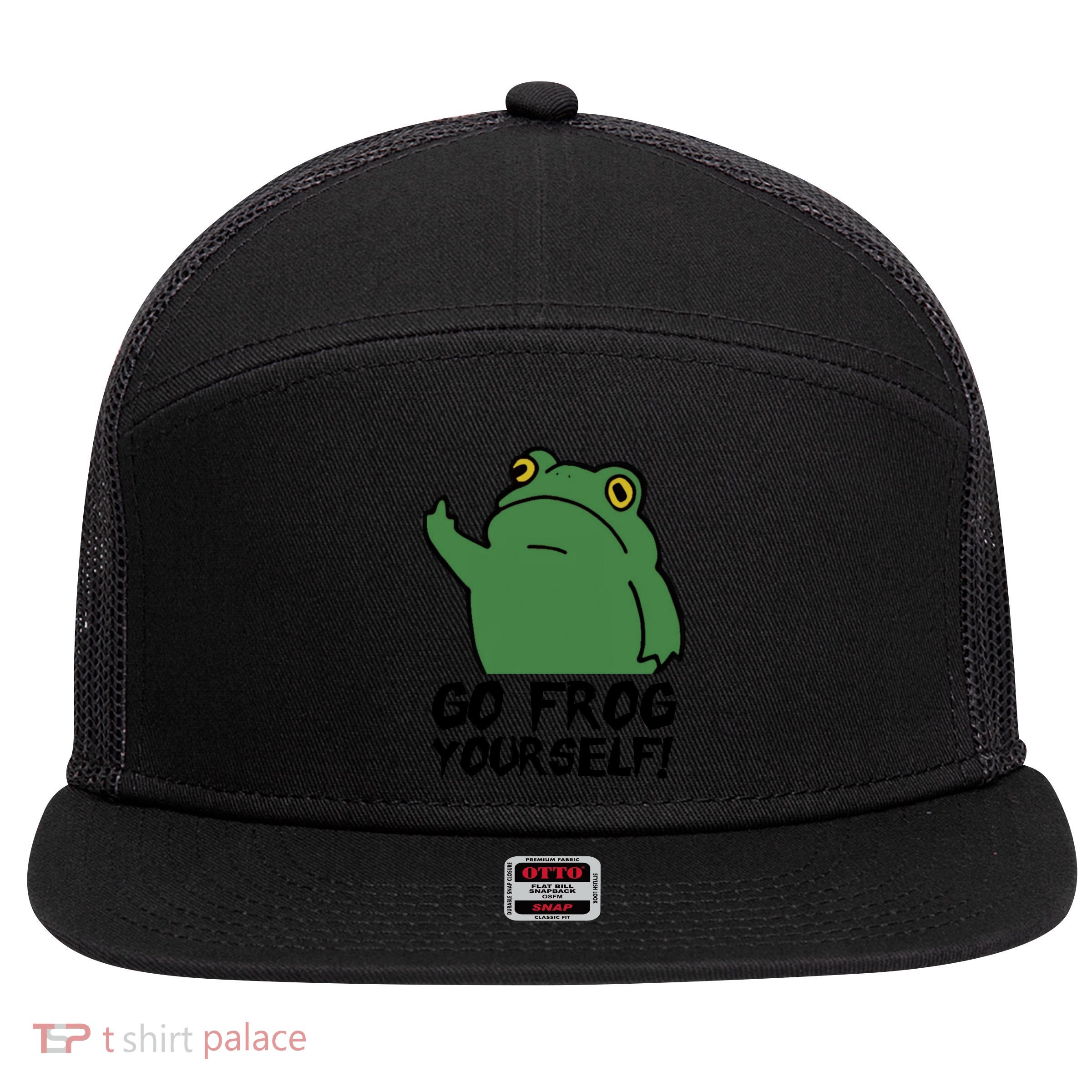 Funny Frog Go Frog Yourself! Gift 7 Panel Mesh Trucker Snapback Hat