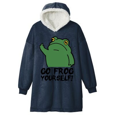 Funny Frog Go Frog Yourself! Gift Hooded Wearable Blanket