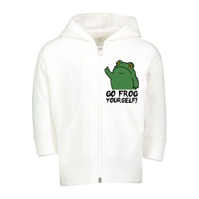 Funny Frog Go Frog Yourself! Gift Toddler Zip Fleece Hoodie