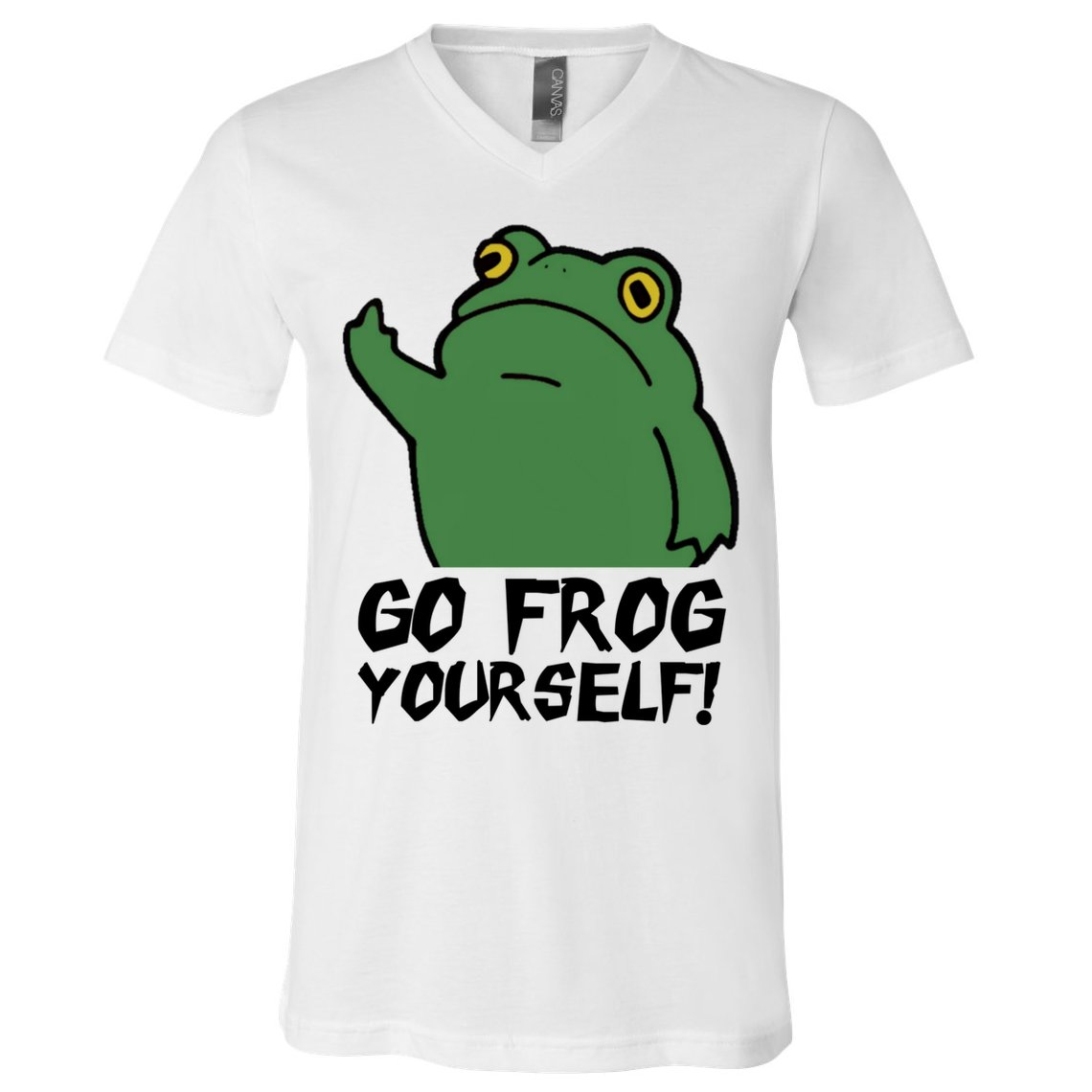 Funny Frog Go Frog Yourself! Gift V-Neck T-Shirt