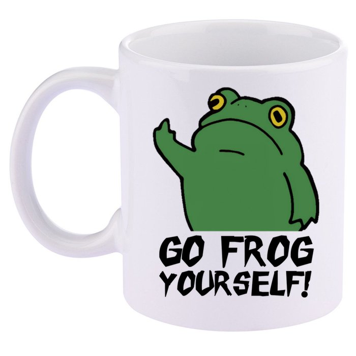 Funny Frog Go Frog Yourself! Gift 11oz C Handle Ceramic Mug